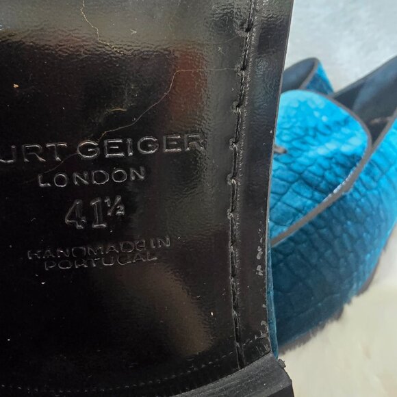 Kurt Geiger Men's Henry Croco Velvet Tassel Loafers Teal Sizes NEW Formal - Picture 10 of 11